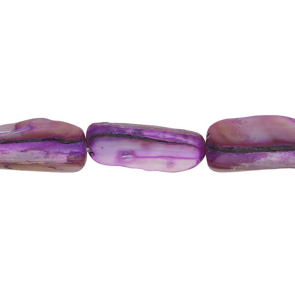 Mother-of-pearl shell 1pkg1, stick bead 15 inch dark purple and pink 17x7mm-19x11mm image number 0