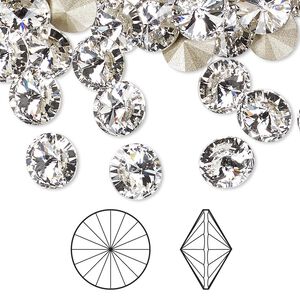 Chaton 48pk crystal foil back, Crystal Passions® 8.16-8.41mm rivoli SS39 1122