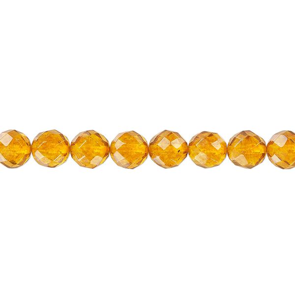 Amber 1pkg1, faceted round bead 15.5-16 inch 6mm image number 0