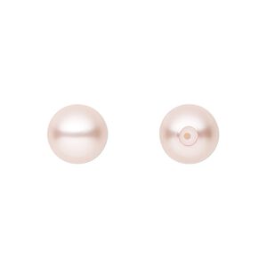 Pearl 50pk rosaline, Preciosa Czech crystal 10mm half-drilled round