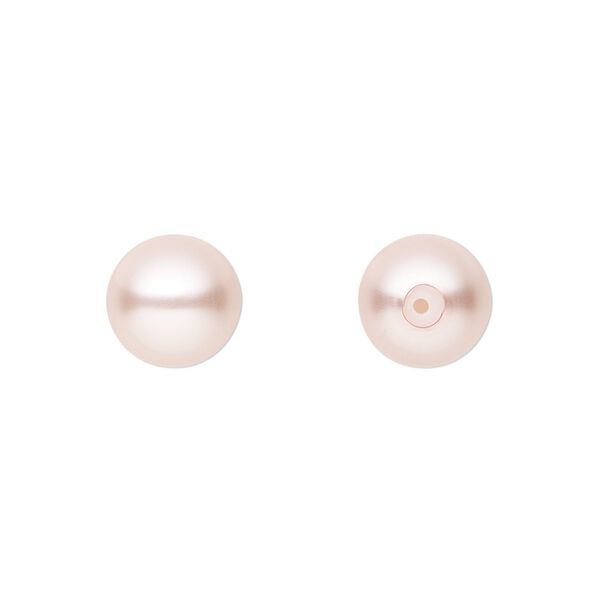Pearl 50pk rosaline, Preciosa Czech crystal 10mm half-drilled round image number 0
