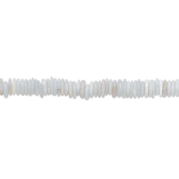 Bead, angelite (natural), 4x1mm-6x2mm hand-cut rondelle, B grade, Mohs hardness 3 to 3-1/2. Sold per 8-inch strand, approximately 150-170 beads. image number 0