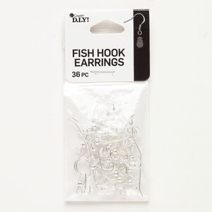 Ear wire fishhook 1pkg36, 15mm / 2.5mm ball / 4x2mm coil, 22 gauge silver-finished steel 18 pair