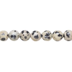 Dalmatian jasper 1pkg1, round bead natural 15.5-16 inch 6mm