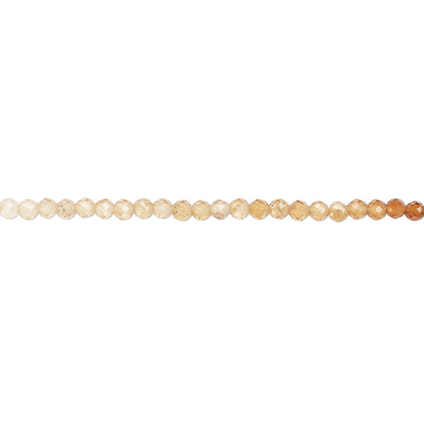 Bead, hessonite garnet (natural), shaded light to medium, 1.5-2mm faceted round with 0.4-0.6mm hole, B+ grade, Mohs hardness 7 to 7-1/2. Sold per 13-inch strand. image number 0