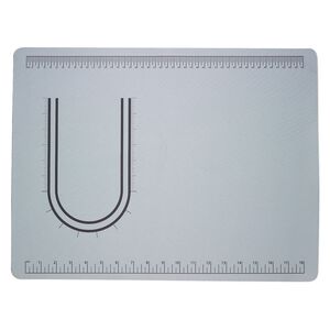 Bead mat, neoprene and silicone, pkg/1, grey and black, 20x15-inch rectangle.