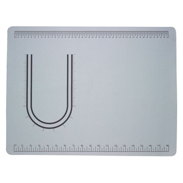 Bead mat, neoprene and silicone, pkg/1, grey and black, 20x15-inch rectangle. image number 0