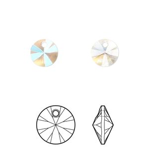 Drop 12pk crystal shimmer, Crystal Passions® 8mm pendant mini disk 6428