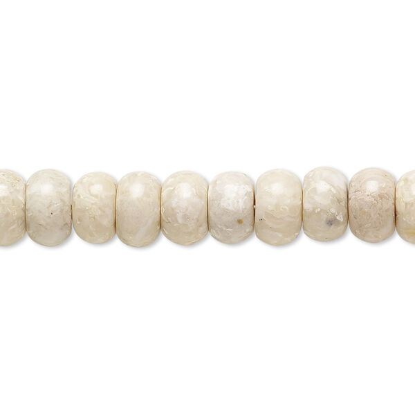 Bead, riverstone (coated), 8x6mm rondelle, B grade, Mohs hardness 3-1/2. Sold per 8-inch strand, approximately 35 beads. image number 0