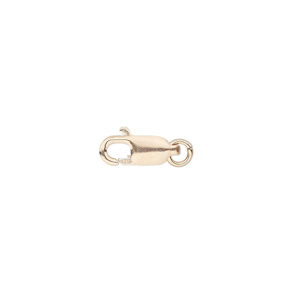 Clasp, lobster claw, 14Kt rose gold-filled, 10x4mm with jump ring. Sold per pkg of 5. image number 0