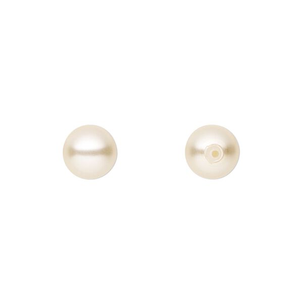 Pearl 10pk cream, Preciosa Czech crystal 8mm half-drilled round image number 0