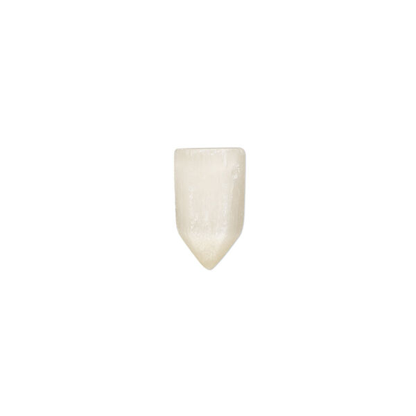 Bead, golden selenite (waxed), 11x5mm-12x6mm hand-cut top-drilled faceted point, B grade, Mohs hardness 2 to 2-1/2. Sold individually. image number 0