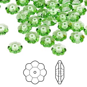 Margarita flower 144pk peridot, Crystal Passions® 8x3mm 3700