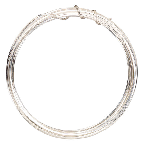 Wire, ParaWire™, silver-plated copper, square, 21 gauge. Sold per 4-yard section. image number 0