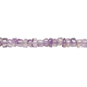 Amethyst 1pkg1, hand-cut tumbled heishi bead natural, 13 inch light to medium 4x2mm-5x4mm