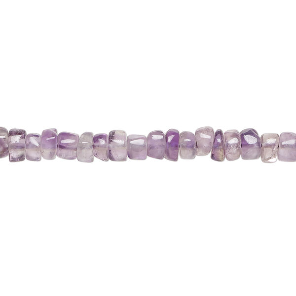 Amethyst 1pkg1, hand-cut tumbled heishi bead natural, 13 inch light to medium 4x2mm-5x4mm image number 0