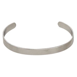 Bracelet, cuff, stainless steel, 6mm wide, adjustable from 6-1/2 to 7 inches. Sold individually.