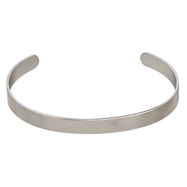 Bracelet, cuff, stainless steel, 6mm wide, adjustable from 6-1/2 to 7 inches. Sold individually. image number 0