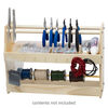 Organizer, stained pine wood / brass / chrome-finished steel / aluminum, 18 x 13 x 5-3/4 inches. Sold individually. image number 0