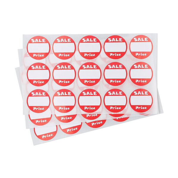 Adhesive label, white and red, 1-inch round with "SALE Price." Sold per pkg of 500. image number 0