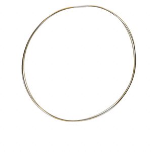 Necklace, plastic coated stainless steel, multicolored, 5-strand choker-style, 18-inches. Sold individually.