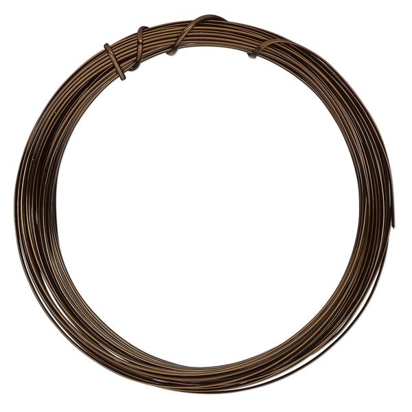 Wire, ParaWire™, vintage bronze-finished copper, half-round, 18 gauge. Sold per 7-yard section. image number 0