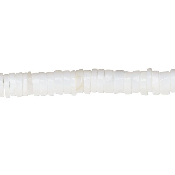 White opal 1pkg1, hand-cut rondelle bead natural 8 inch 4x1mm-6x3mm image number 0