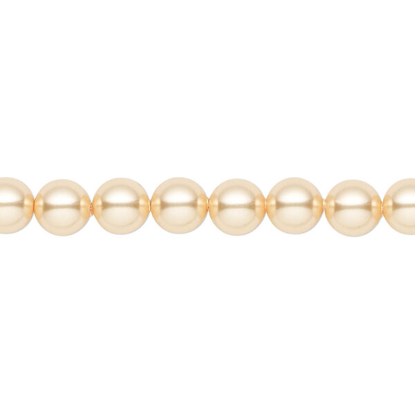 Pearl 50pk gold, Crystal Passions® 6mm round 5810 image number 0