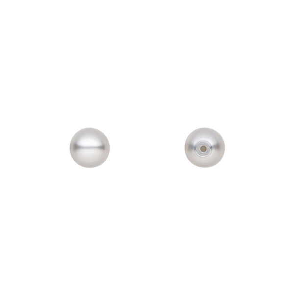 Pearl 300pk light grey, Preciosa Czech crystal 6mm half-drilled round image number 0