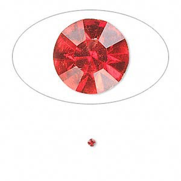Chaton, glass rhinestone, light Siam, foil back, 1.7-1.8mm faceted round, PP11. Sold per pkg of 72. image number 0