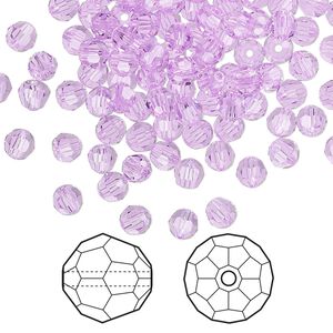 Bead 720pk violet, Swarovski® 4mm round 5000