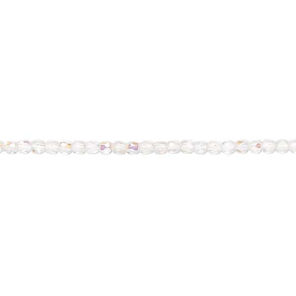 Bead, Czech fire-polished glass, transparent clear AB, 2mm faceted round. Sold per pkg of 1,200 (1 mass). image number 0