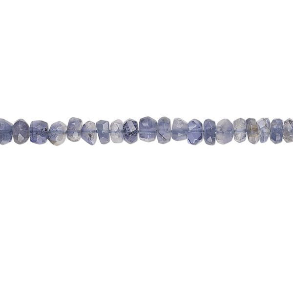 Bead, iolite (dyed), 3x2mm-4x3mm hand-cut faceted rondelle, B grade, Mohs hardness 7 to 7-1/2. Sold per 15-1/2" to 16" strand. image number 0