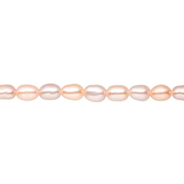 Pearl, White Lotus™, cultured freshwater, mauve and peach, 3.5-4mm rice, B- grade, Mohs hardness 2-1/2 to 4. Sold per 15-1/2" to 16" strand. image number 0