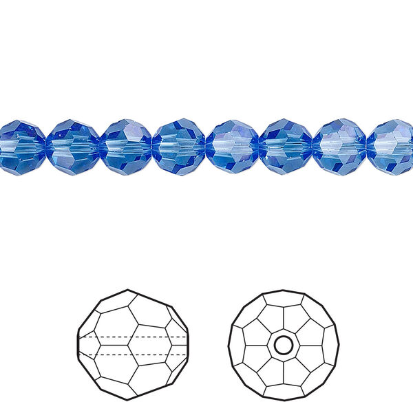Bead 12pk sapphire, Crystal Passions® 6mm round 5000 image number 0