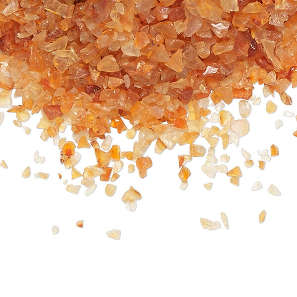 Inlay chip, carnelian (dyed / heated), mini undrilled chip, Mohs hardness 6-1/2 to 7. Sold per 50-gram pkg. image number 0