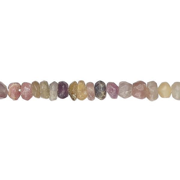 Bead, multi-tourmaline (natural), 4x2mm-5x3mm hand-cut faceted rondelle, F grade, Mohs hardness 7 to 7-1/2. Sold per 14-inch strand. image number 0