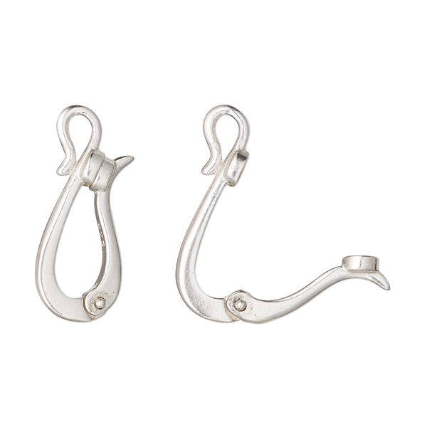 Clasp, JBB Findings, magnetic hinged hook, sterling silver, 18x10mm. Sold individually. image number 0