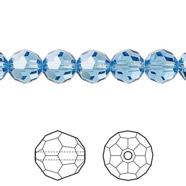 Bead 288pk ice blue, Swarovski® ReCreated™ 8mm round 5000 image number 0