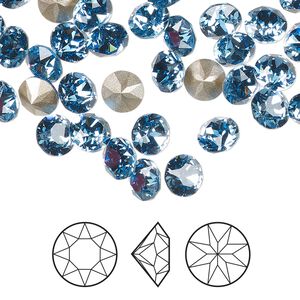 Chaton 288pk ice blue foil back, Swarovski® ReCreated™ 6.14 to 6.32mm XIRIUS round SS29 1088