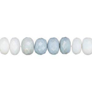 Blue Peruvian opal 1pkg1, hand-cut faceted rondelle bead natural 15.5-16 inch graduated 7x3mm-8x5mm