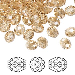 Bead 288pk crystal golden shadow, Swarovski® 7x6mm olive briolette 5044