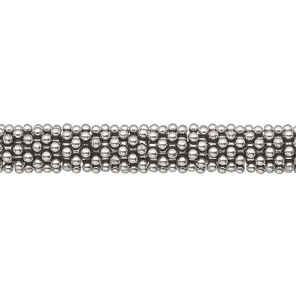 Bead, antiqued sterling silver, 7x1mm beaded rondelle. Sold per 1-troy ounce pkg, approximately 80-100 beads. image number 0