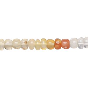 Fire opal 1pkg1, hand-cut uneven rondelle bead natural 17 inch 5x3mm-6x5mm