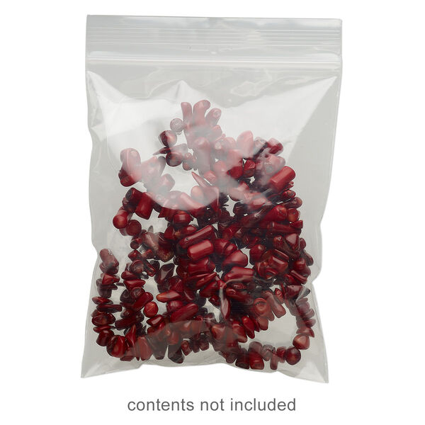 Bag, Tite-Lip™, plastic, clear, 4x5-inch top zip. Sold per pkg of 1,000. image number 0