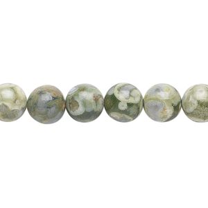 Rhyolite 1pkg1, round bead natural 15.5-16 inch 8mm