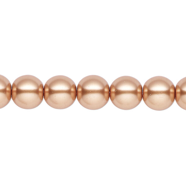 Pearl 2pk bright gold, Celestial Crystal® 8mm round 15.5-16 inch image number 0