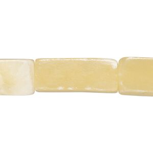 Bead, calcite (coated), 22x10mm-25x11mm square tube, C grade, Mohs hardness 3. Sold per 16-inch strand.