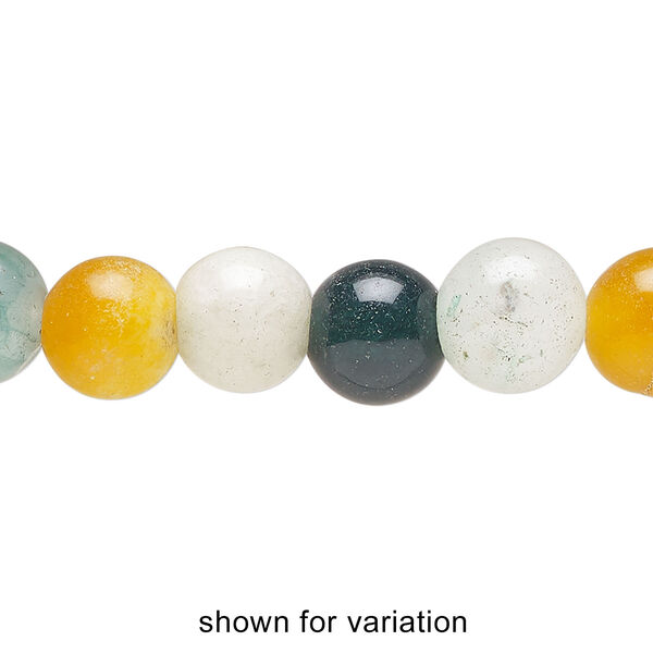 Multi-gemstone 1pkg1, round bead 15 inch 10-11mm image number 1