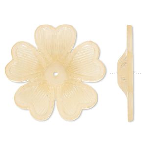 Component, acrylic, frosted orange, 42mm flower. Sold per pkg of 25.